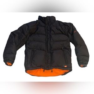 Vintage Y2K Nike Puffer Goose Down Jacket Black Womens L Great Condition